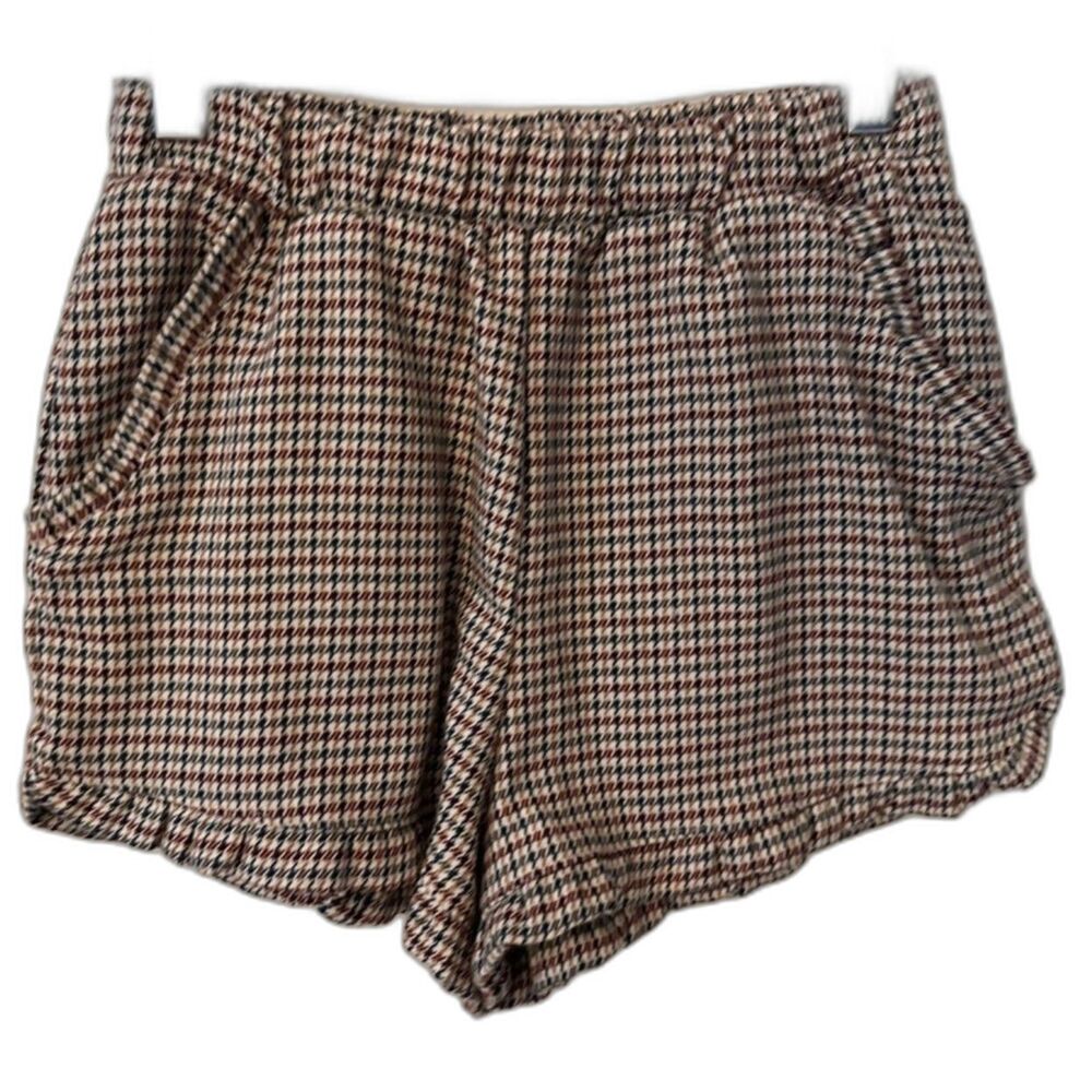Kirious Los Angeles Ruffle Edge Plaid Shorts Women's Sz XS